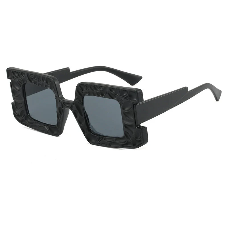 Dame oversized solbrille med strukturert ramme Luvikno