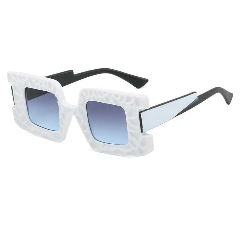 Dame oversized solbrille med strukturert ramme Luvikno