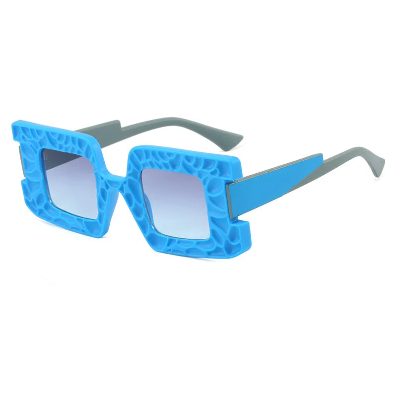 Dame oversized solbrille med strukturert ramme Luvikno
