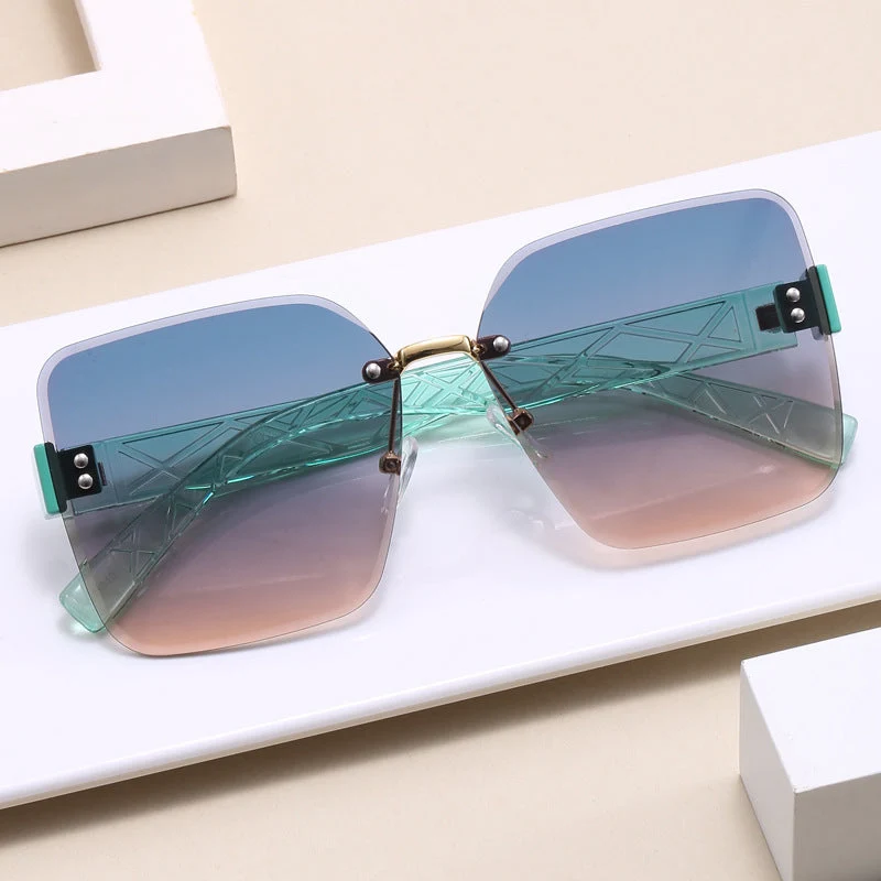 Damer oversized kvadratisk solbrille med moderne dekor Luvikno