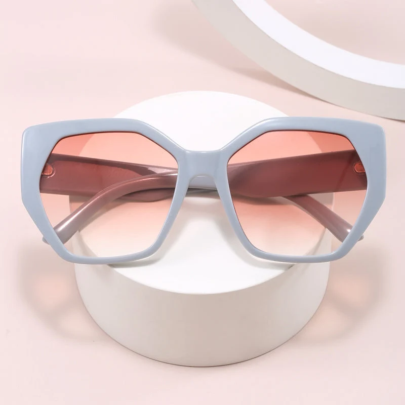 Dame oversized geometrisk solbrille Luvikno
