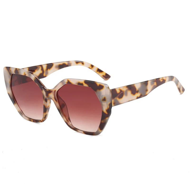 Dame oversized geometrisk solbrille Luvikno
