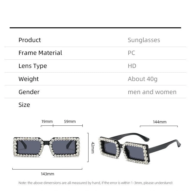 Dame moteriktig solbrille med glitrende rammedekorasjon Luvikno