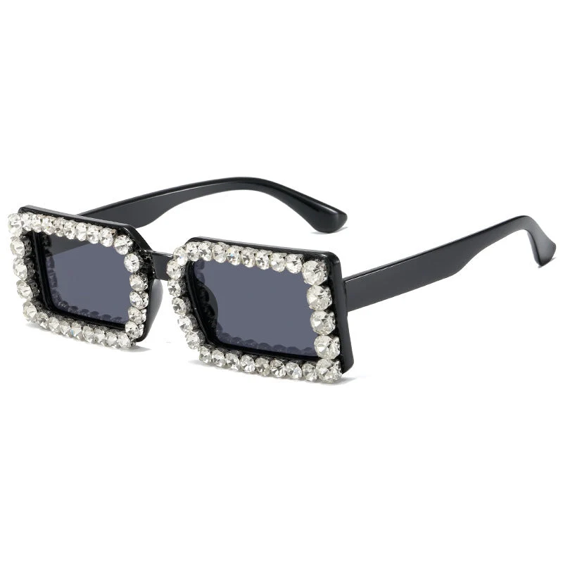 Dame moteriktig solbrille med glitrende rammedekorasjon Luvikno