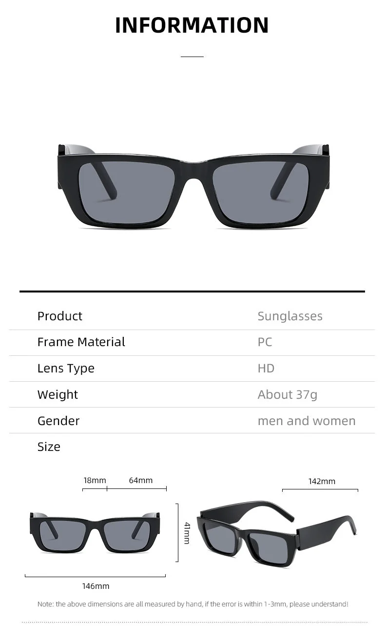 Dame moteriktig rektangulær solbrille i innovativ design Luvikno