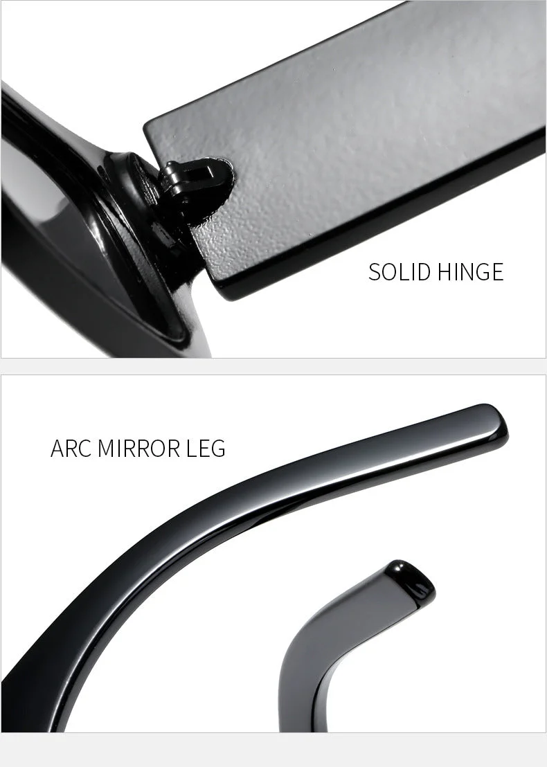 Dame moteriktig rektangulær solbrille i innovativ design Luvikno