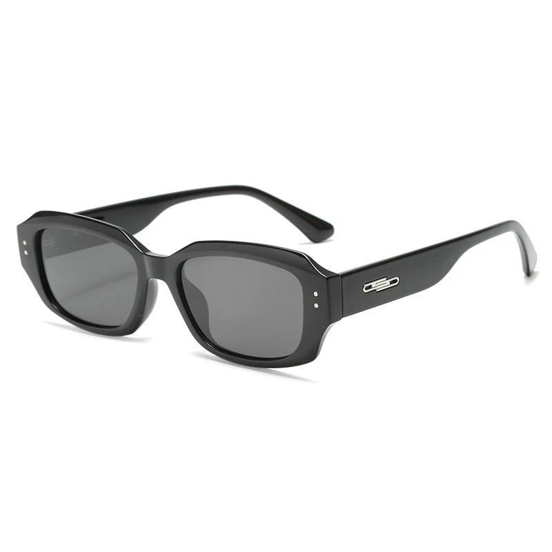 Dame trendy firkantet solbrille med innovativ gjennomsiktig ramme Luvikno