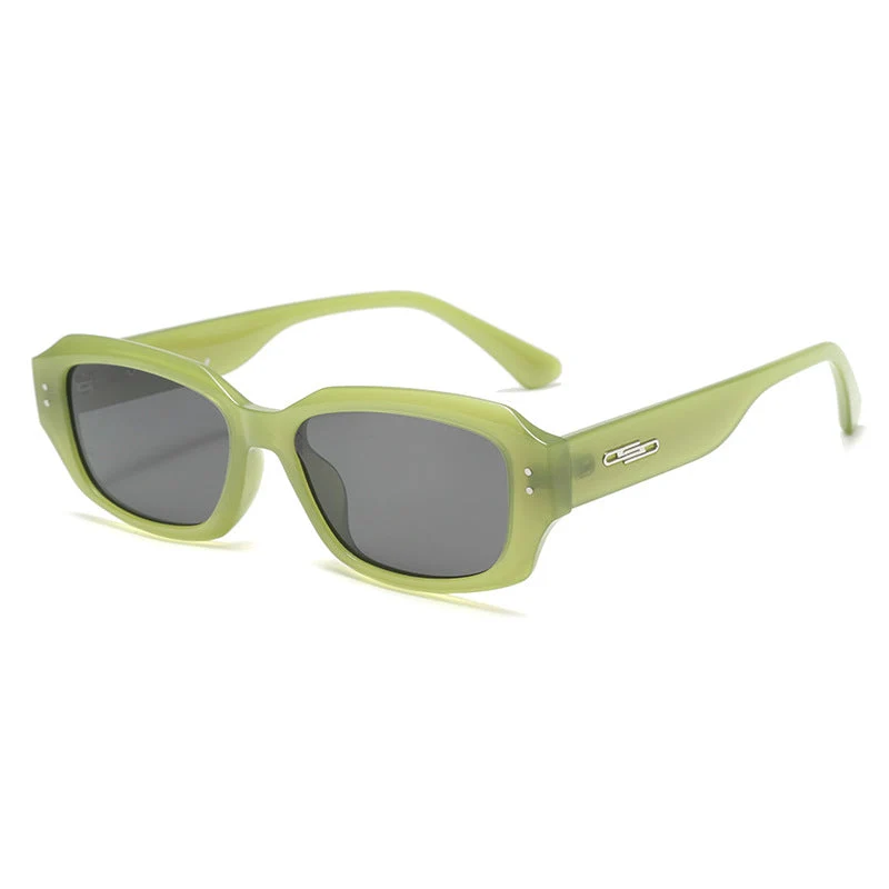 Dame trendy firkantet solbrille med innovativ gjennomsiktig ramme Luvikno