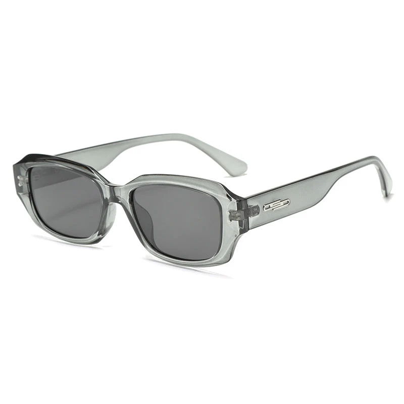 Dame trendy firkantet solbrille med innovativ gjennomsiktig ramme Luvikno