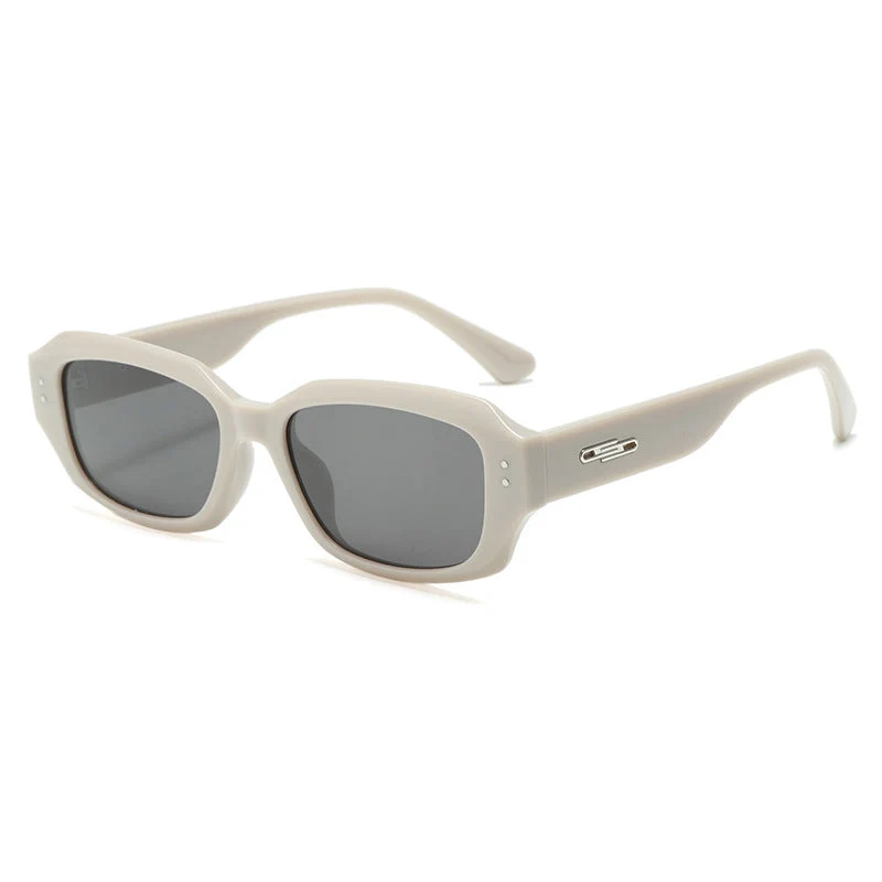 Dame trendy firkantet solbrille med innovativ gjennomsiktig ramme Luvikno