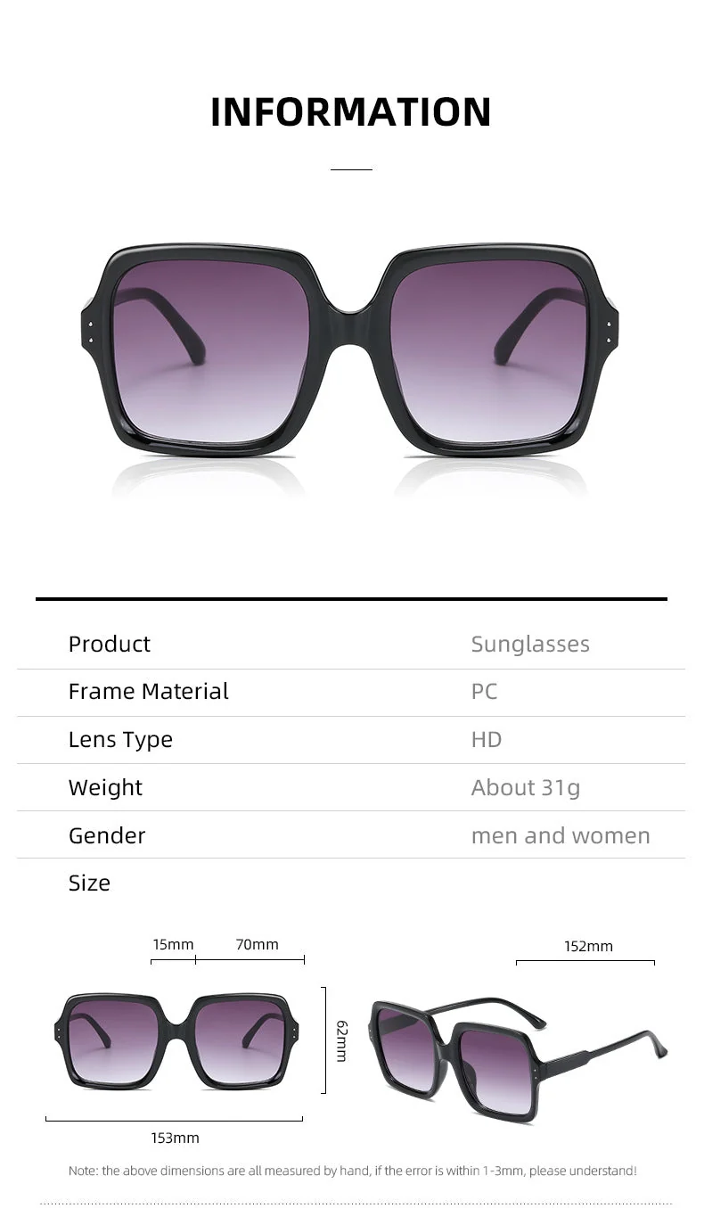 Dame moteriktig oversized solbrille med moderne design Luvikno