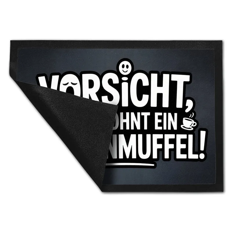 Vorsicht, hier wohnt ein Morgenmuffel! Fußmatte in 35x50 cm Humor