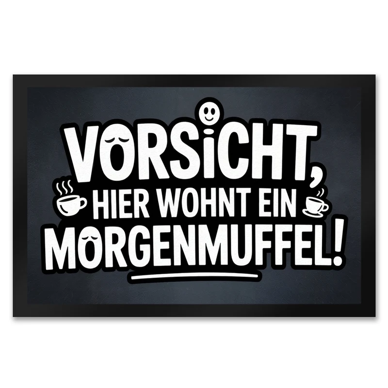 Vorsicht, hier wohnt ein Morgenmuffel! Fußmatte in 35x50 cm Humor