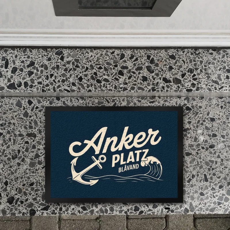 Anker Platz Blåvand Fußmatte in 35x50 cm mit Vintage-Nautik-Design