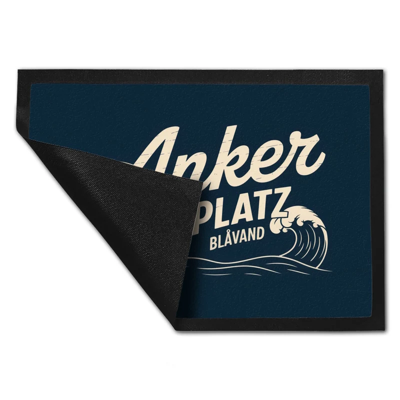 Anker Platz Blåvand Fußmatte in 35x50 cm mit Vintage-Nautik-Design