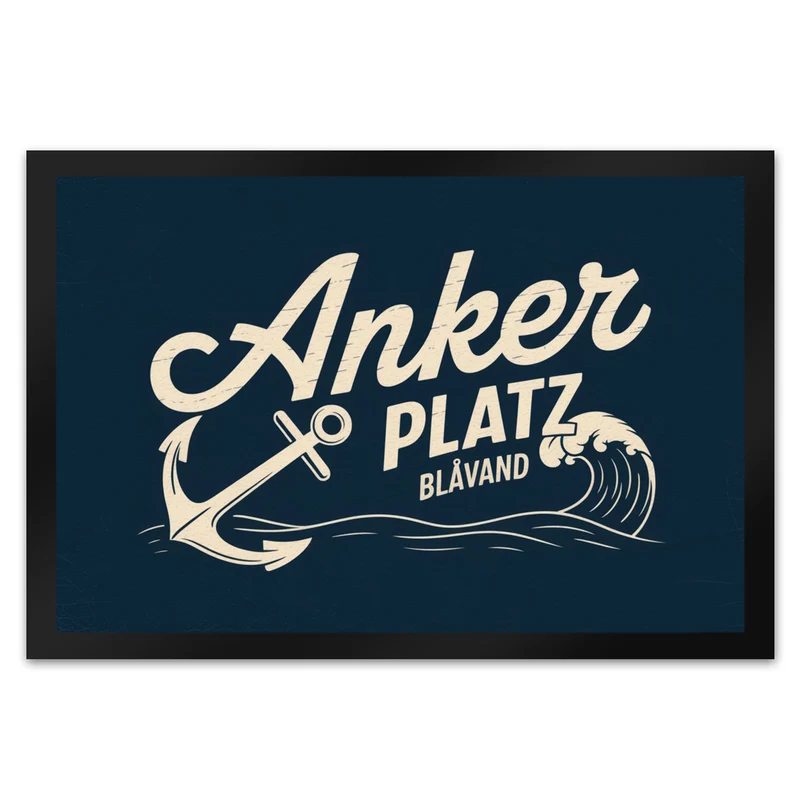 Anker Platz Blåvand Fußmatte in 35x50 cm mit Vintage-Nautik-Design