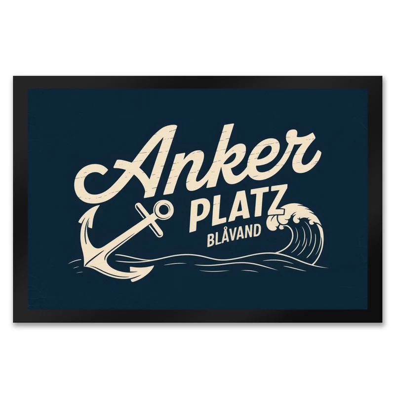 Anker Platz Blåvand Fußmatte in 35x50 cm mit Vintage-Nautik-Design