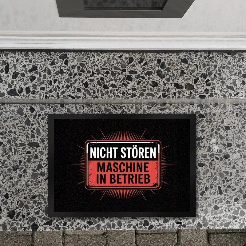 Maschine in Betrieb Fußmatte in 35x50 cm - Nicht stören