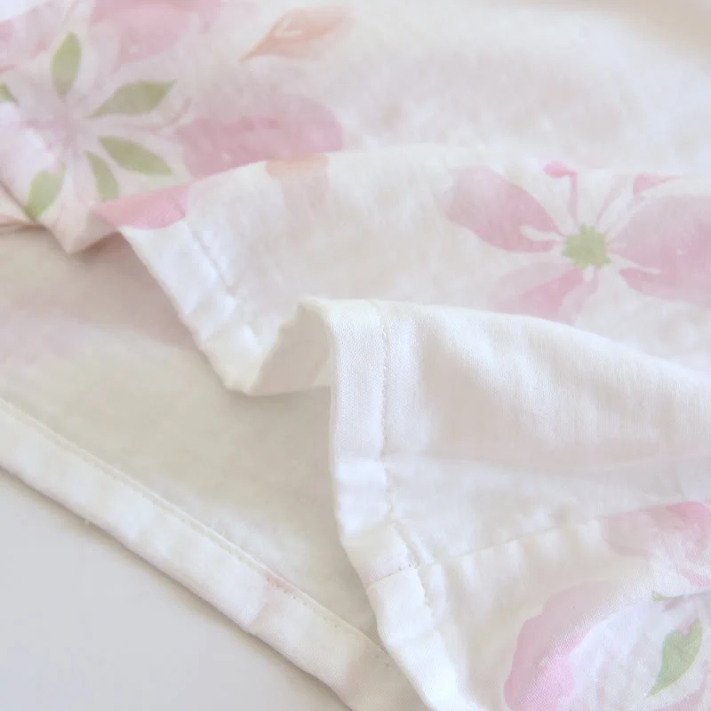 Kimono-Bademantel aus Baumwollgaze mit Kirschblütenmuster