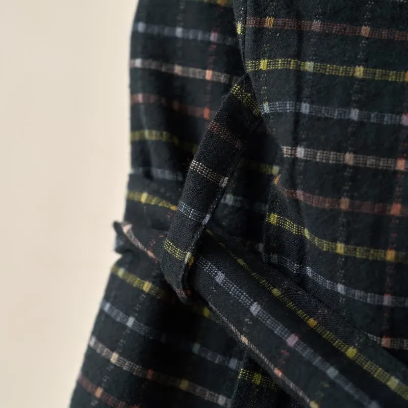 Karierte Kimono-Yukata-Robe aus Bio-Baumwolle