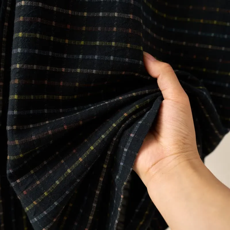 Karierte Kimono-Yukata-Robe aus Bio-Baumwolle