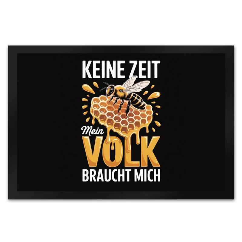 Biene Honigwabe Fußmatte in 35x50 cm für Imker - Keine Zeit