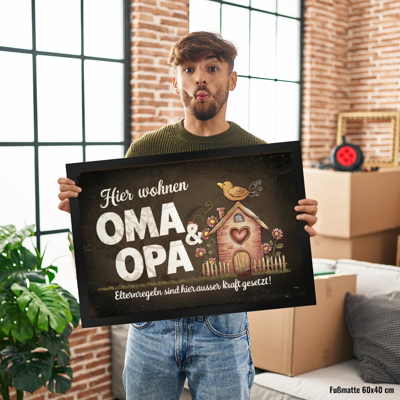 Elternregeln sind hier außer Kraft gesetzt! Fußmatte in 35x50 cm OMA und OPA