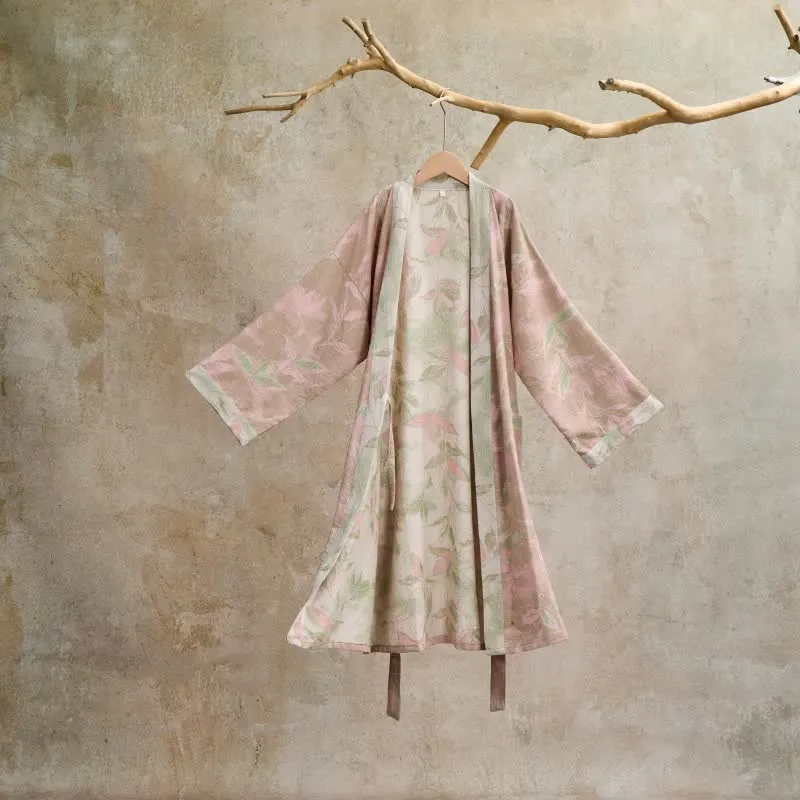 Kimono-Bademantel aus Naturbaumwollgaze