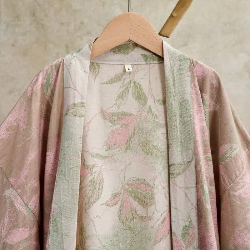 Kimono-Bademantel aus Naturbaumwollgaze