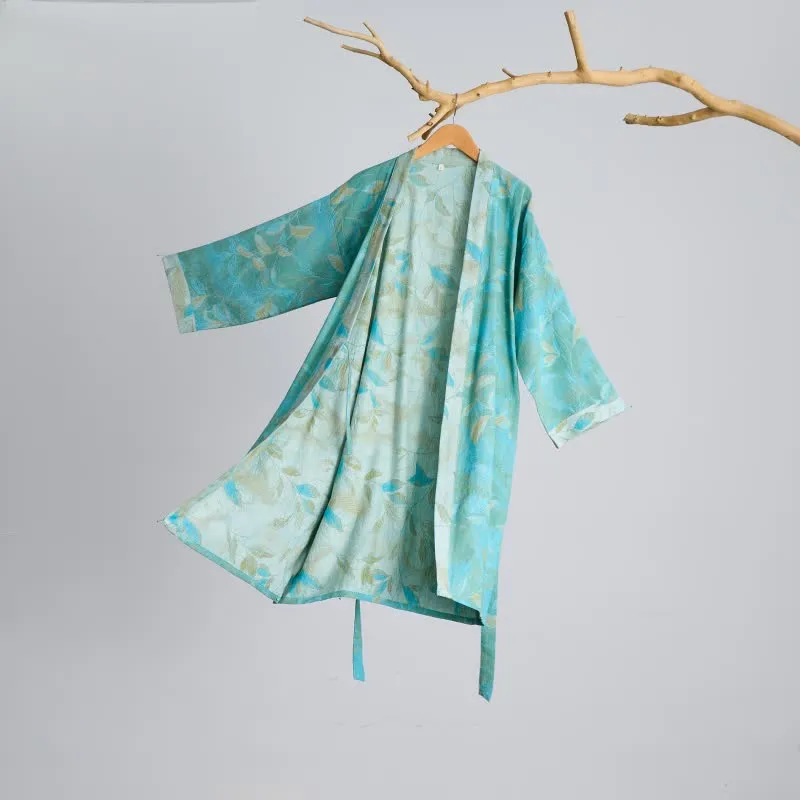 Kimono-Bademantel aus Naturbaumwollgaze