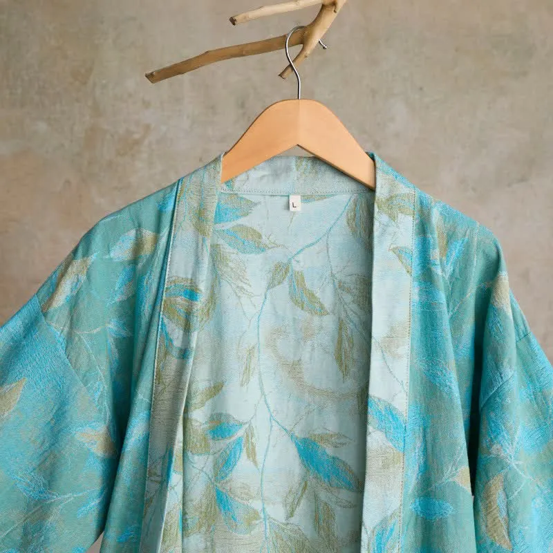 Kimono-Bademantel aus Naturbaumwollgaze