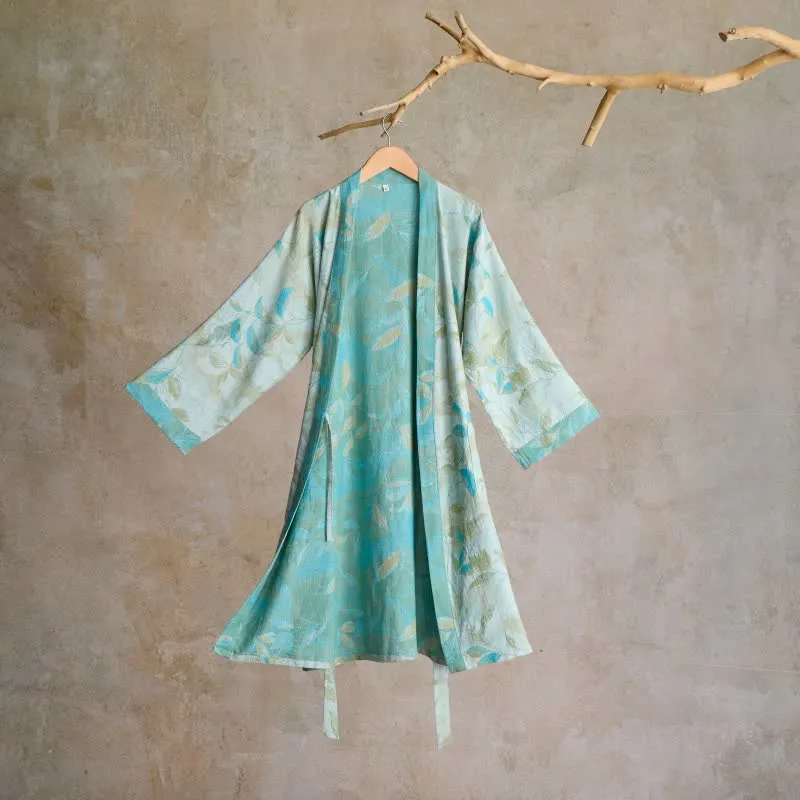 Kimono-Bademantel aus Naturbaumwollgaze