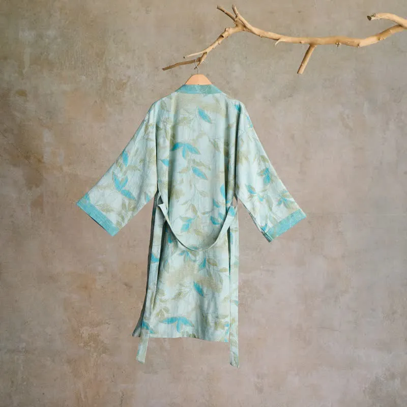Kimono-Bademantel aus Naturbaumwollgaze