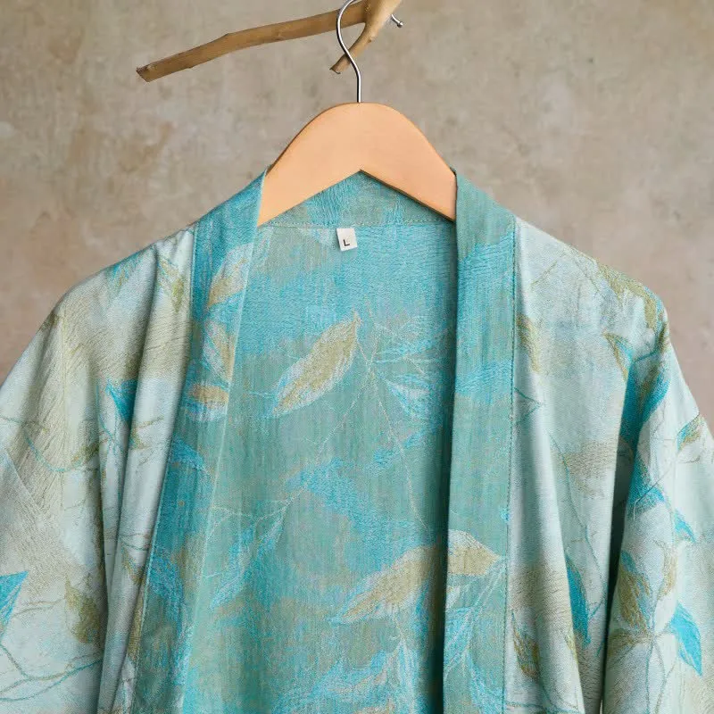 Kimono-Bademantel aus Naturbaumwollgaze