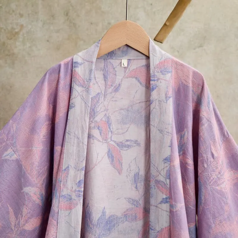 Kimono-Bademantel aus Naturbaumwollgaze