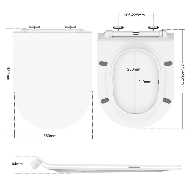 Coperture WC Garvee con Sedile Bambini Integrato, Chiusura Automatica Silenziosa, Quick-Release, UF-Duroplast, Cerniere Regolabili, Forma D, Bianco, 464x359 mm per Bagno Familiare