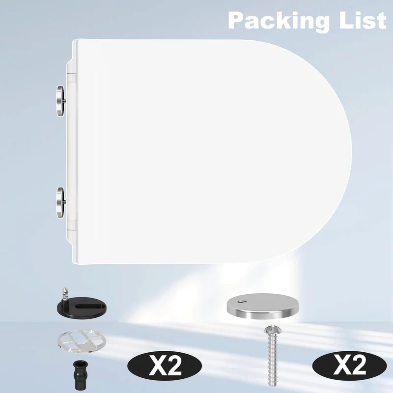 Coperture WC Garvee con Sedile Bambini Integrato, Chiusura Automatica Silenziosa, Quick-Release, UF-Duroplast, Cerniere Regolabili, Forma D, Bianco, 464x359 mm per Bagno Familiare