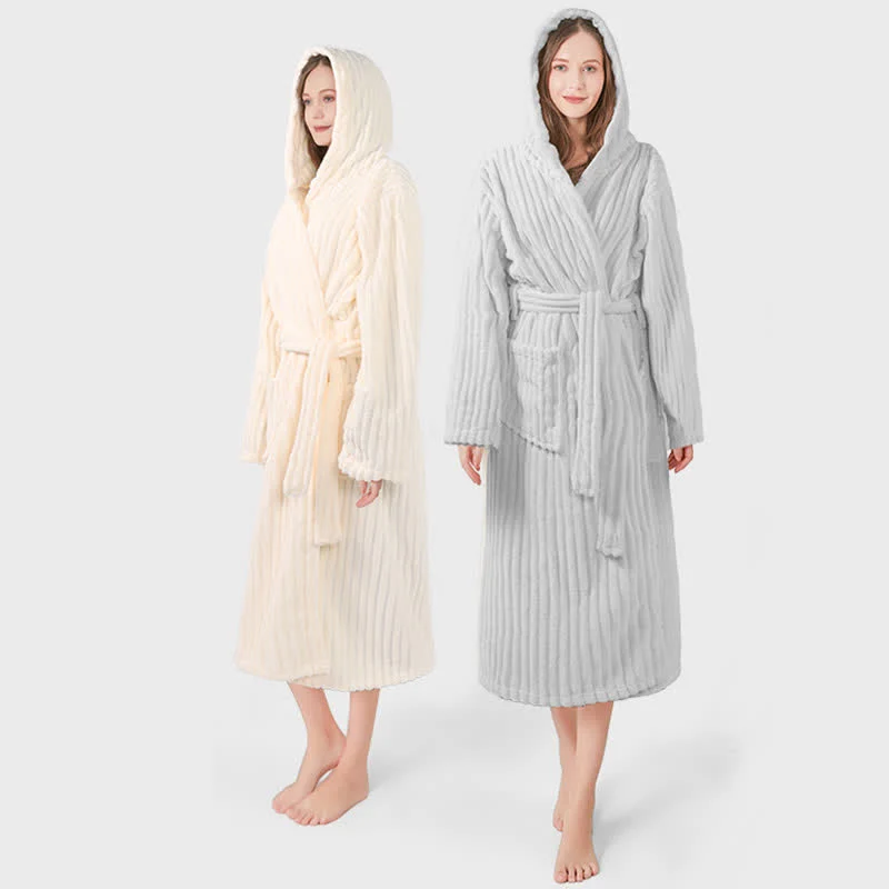 Unisex Wolkenweicher Kapuzen-Plüschbademantel