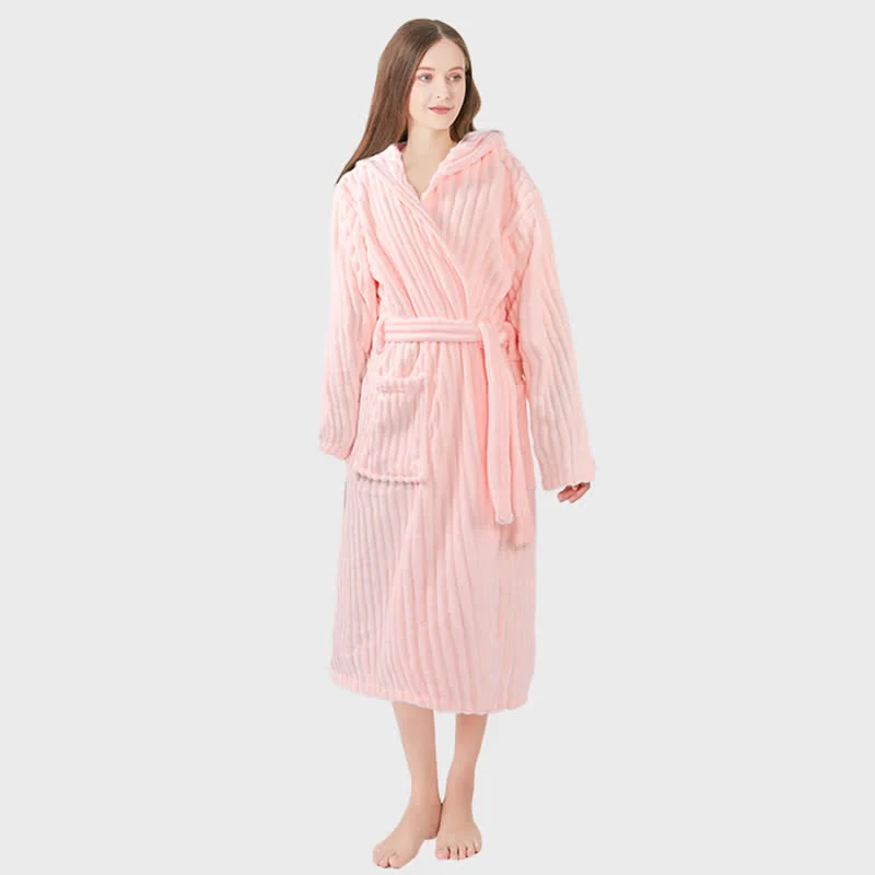 Unisex Wolkenweicher Kapuzen-Plüschbademantel