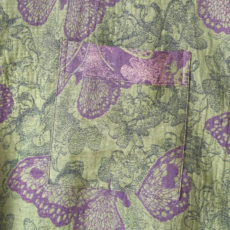 Traumhafter Kimono-Bademantel aus Baumwollgaze mit Schmetterlingsmotiv
