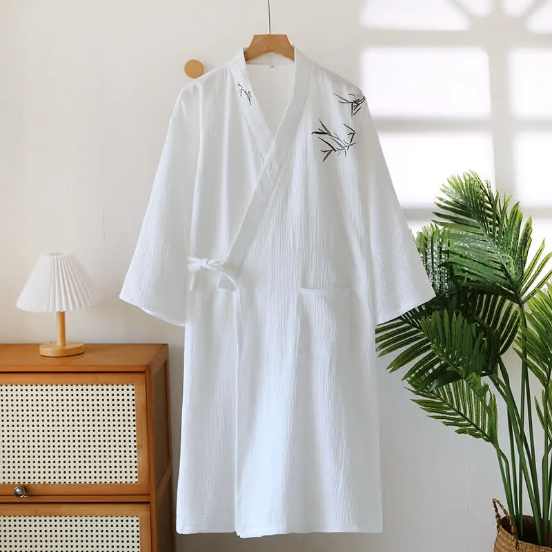 Unisex-Bademantel aus Bambus-Baumwoll-Gaze