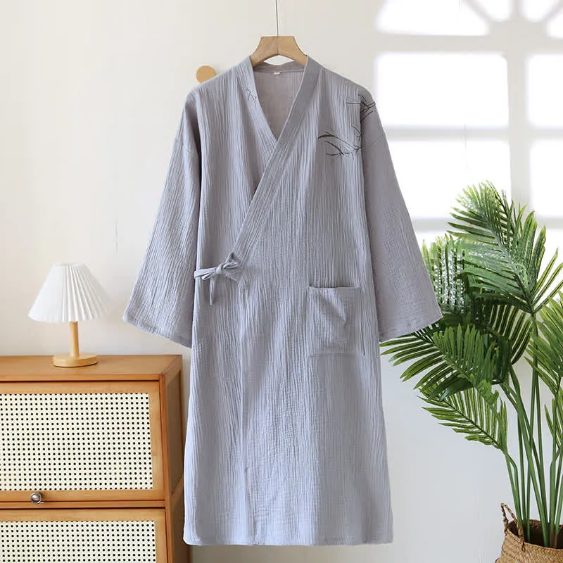 Unisex-Bademantel aus Bambus-Baumwoll-Gaze