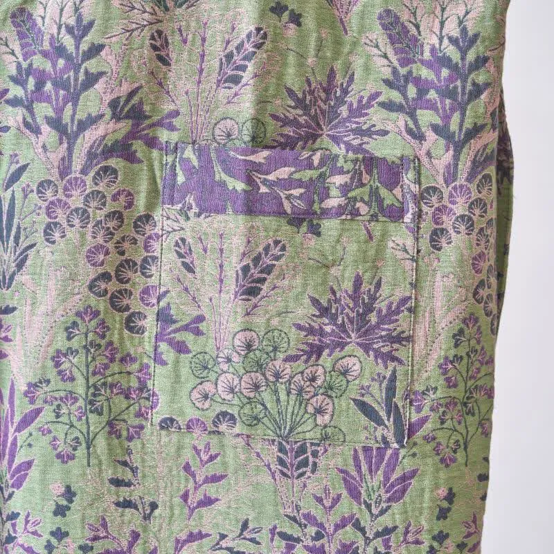 Kimono-Robe aus Baumwollgaze mit botanischem Bezug