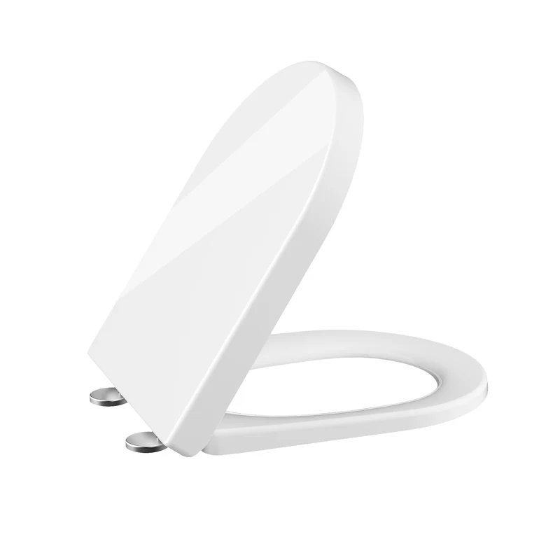 Copriwater Garvee con Sedile Bambini Integrato, Chiusura Automatica, Cerniere Regolabili per Bagno Familiare, 464x359mm, Bianco