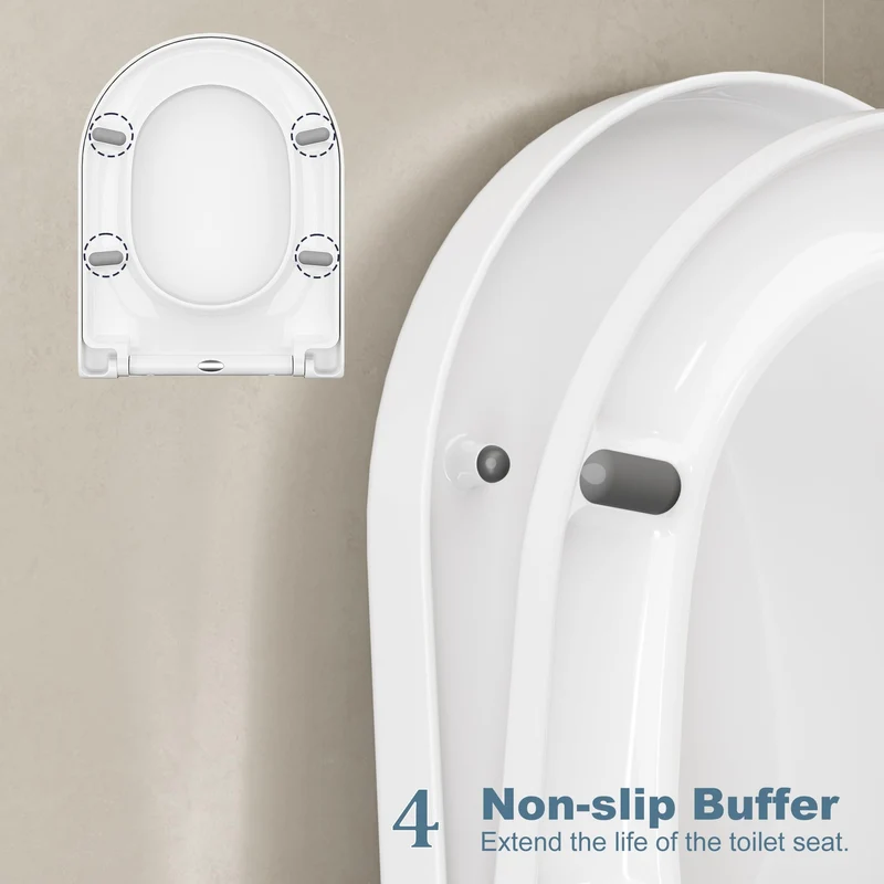 Copriwater Garvee con Sedile Bambini Integrato, Chiusura Automatica, Cerniere Regolabili per Bagno Familiare, 464x359mm, Bianco