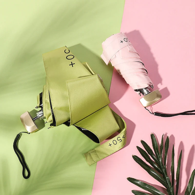 Damer UV-beskyttende sammenleggbar paraply med unikt design Luvikno
