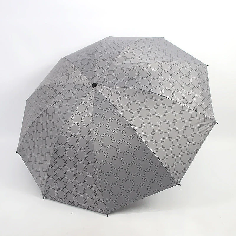 Kvinnenes sammenleggbare paraply med moderne geometrisk mønster Luvikno