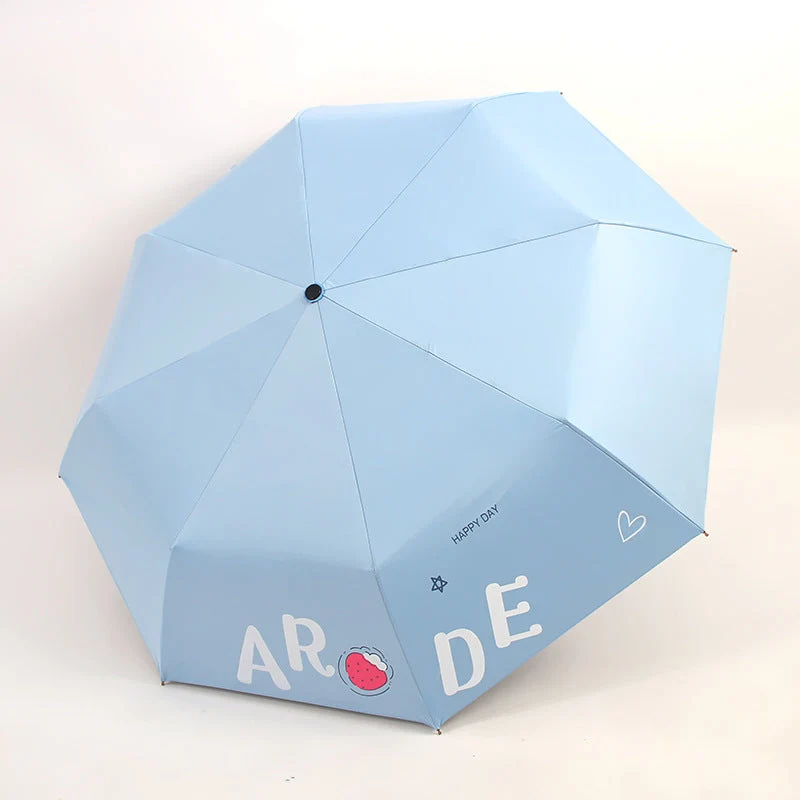 Kvinnens sammenleggbare paraply med lystig design Luvikno