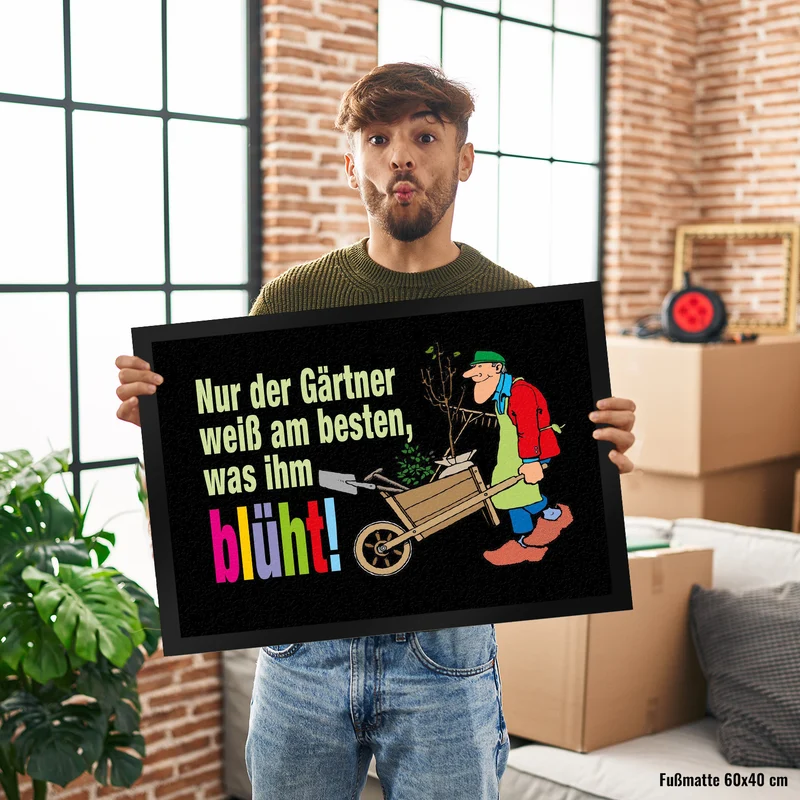 Der Gärtner weiß, was ihm blüht! Fußmatte in 35x50 cm