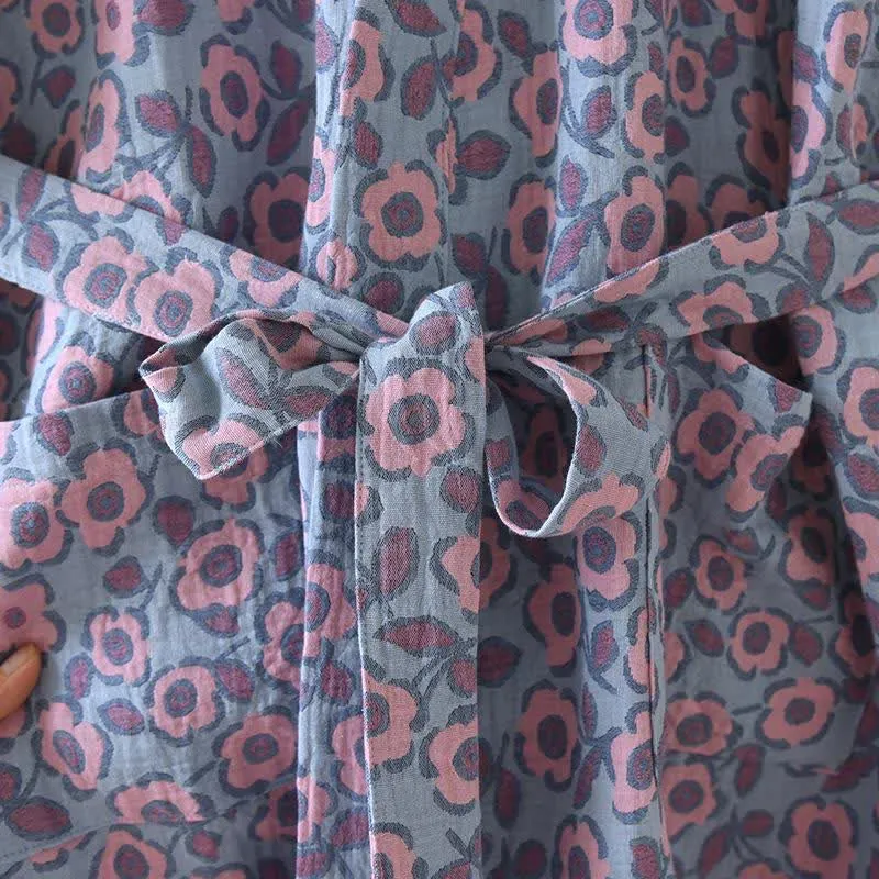 Japanischer Kimono-Bademantel aus Begonia-Baumwolle